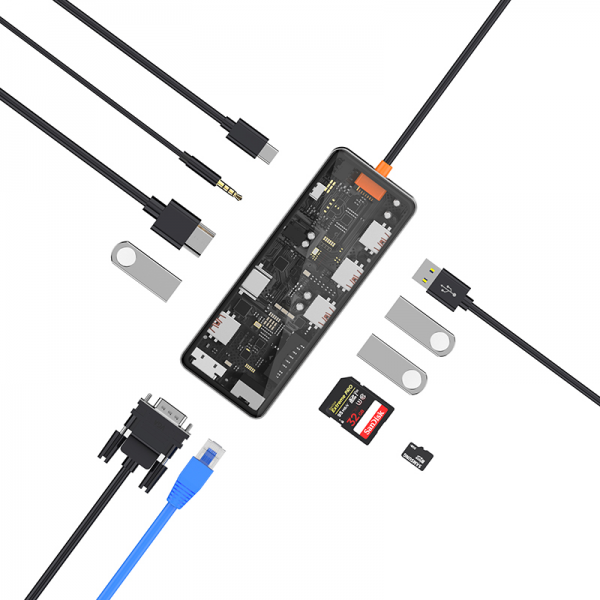 موزع Cyber USB-C CB011 شفاف 11 في 1 من WIWU موزع Cyber USB-C CB011 شفاف 11 في 1 من WIWU